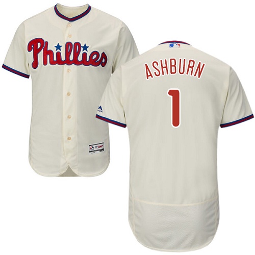 Phillies #1 Richie Ashburn Cream Flexbase Authentic Collection Stitched MLB Jersey